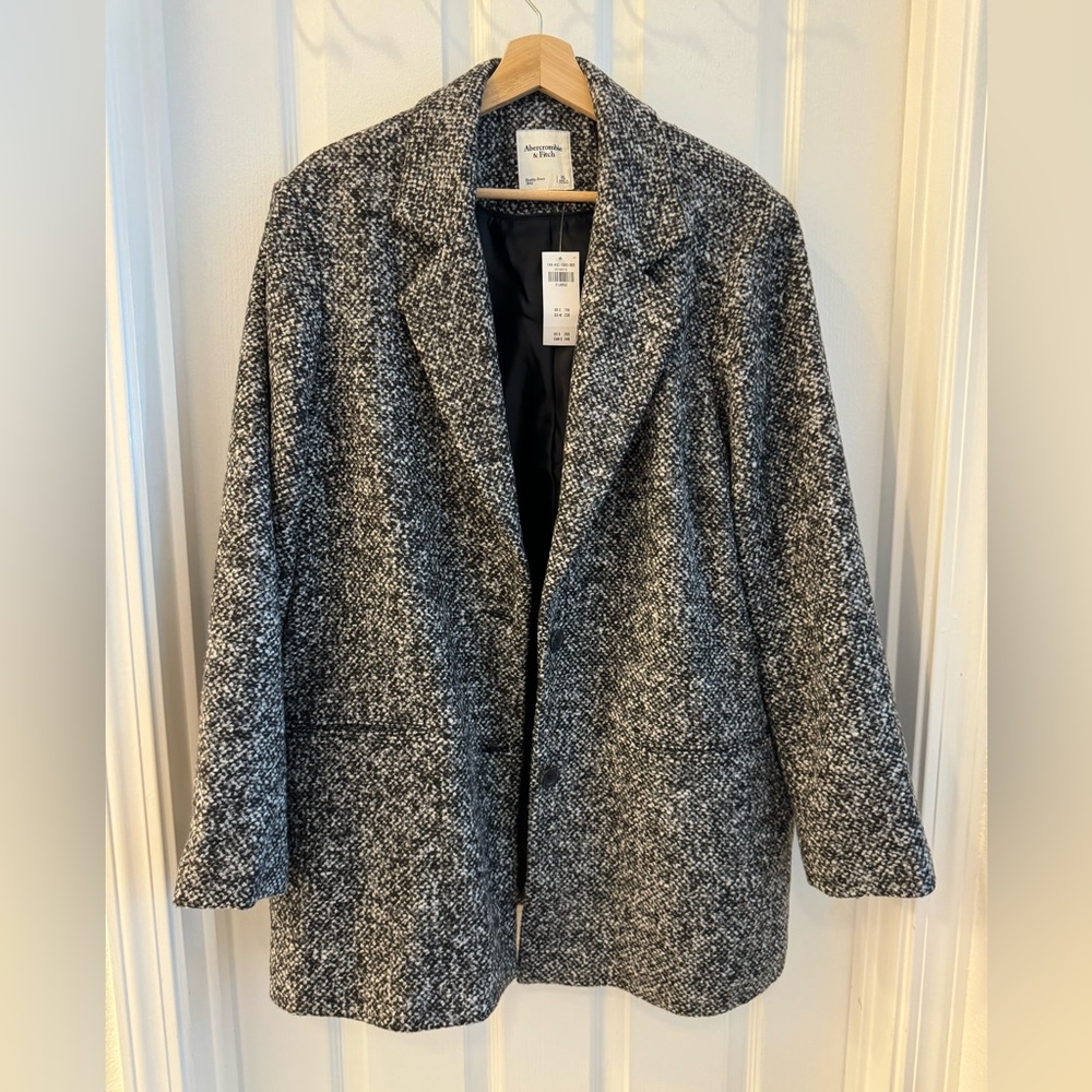 A&F Heavyweight Wool Knit Blend Winter Blazer Coat